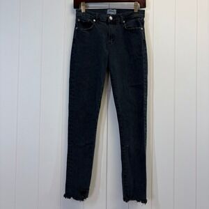 AGOLDE Toni Preppy Jeans Womens Size 26 Black Grunge Edgy Stretchy Minimalist